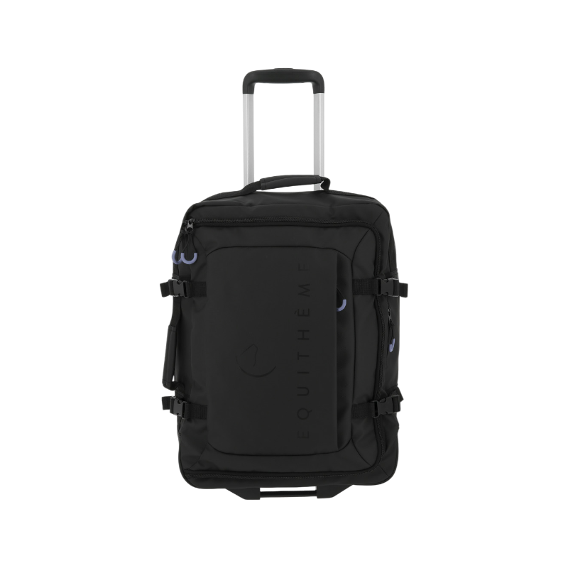Equithème - Urban small black wheeled travel bag 