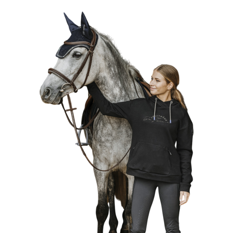 Equithème - Women's sweatshirt Selena I love you black 
