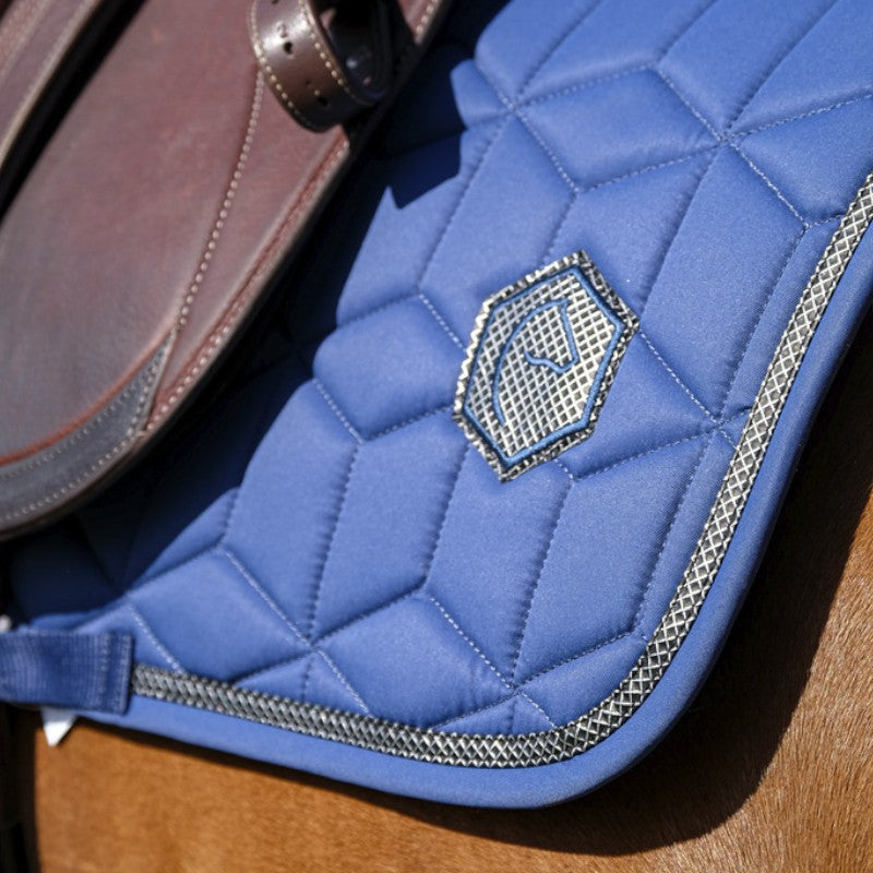 Equithème - Tapis de selle Softhex bleu petrole | - Ohlala