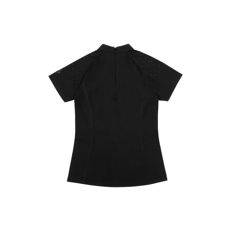 Equithème - Polo manches courtes femme Claudia Je t'aime mauve