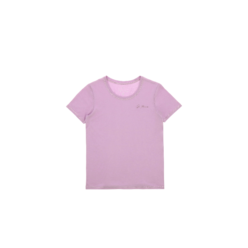 Equithème - Kinder-Kurzarm-T-Shirt Bonnie Je t'aime Mauve