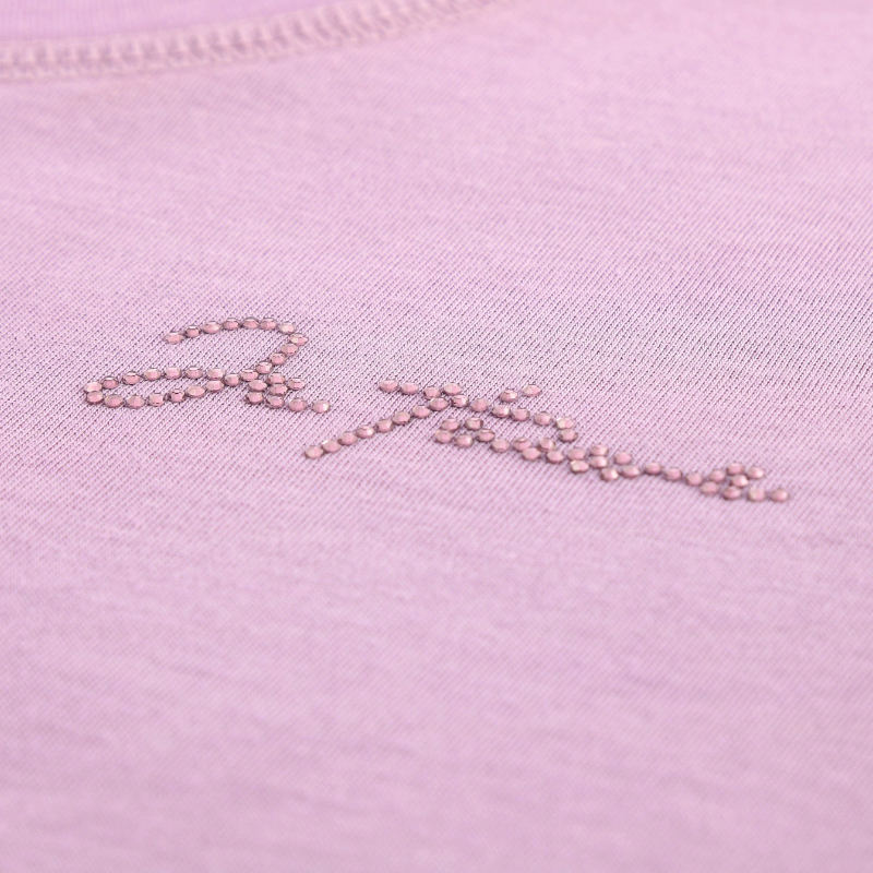 Equithème - Kinder-Kurzarm-T-Shirt Bonnie Je t'aime Mauve