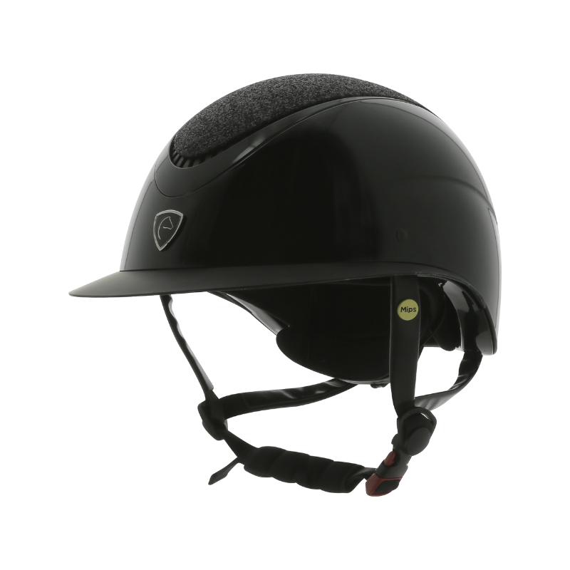 Equithème - Casque Wings noir brillant lamé