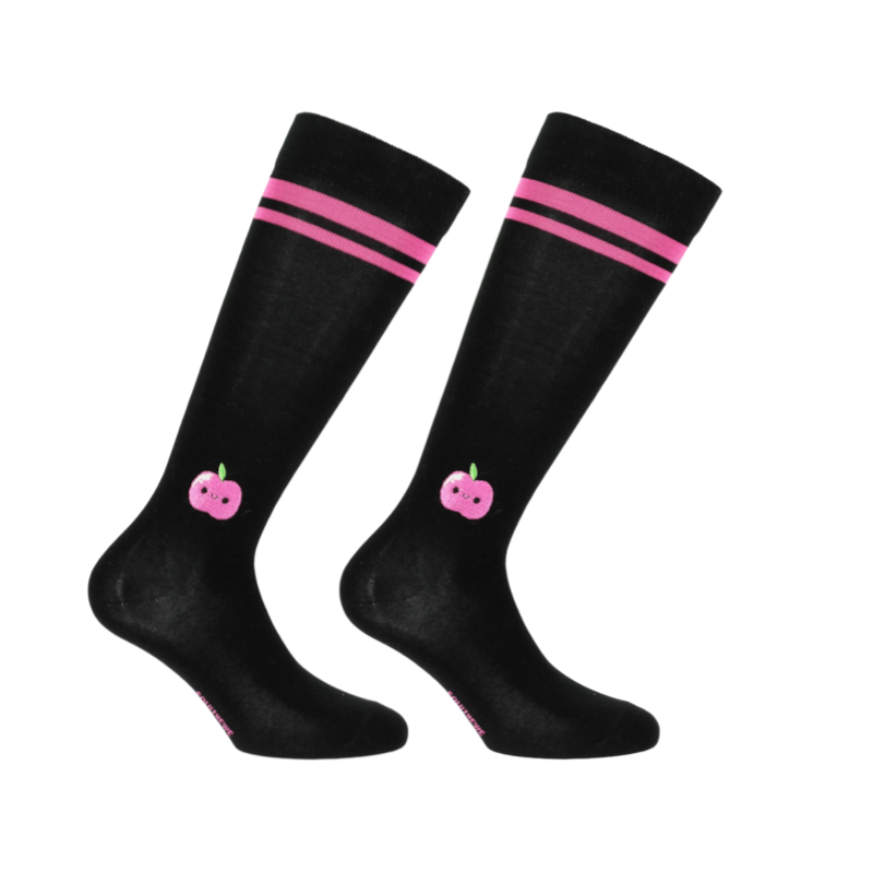 Equithème - Calcetines de equitación Nikita negro/ rosa