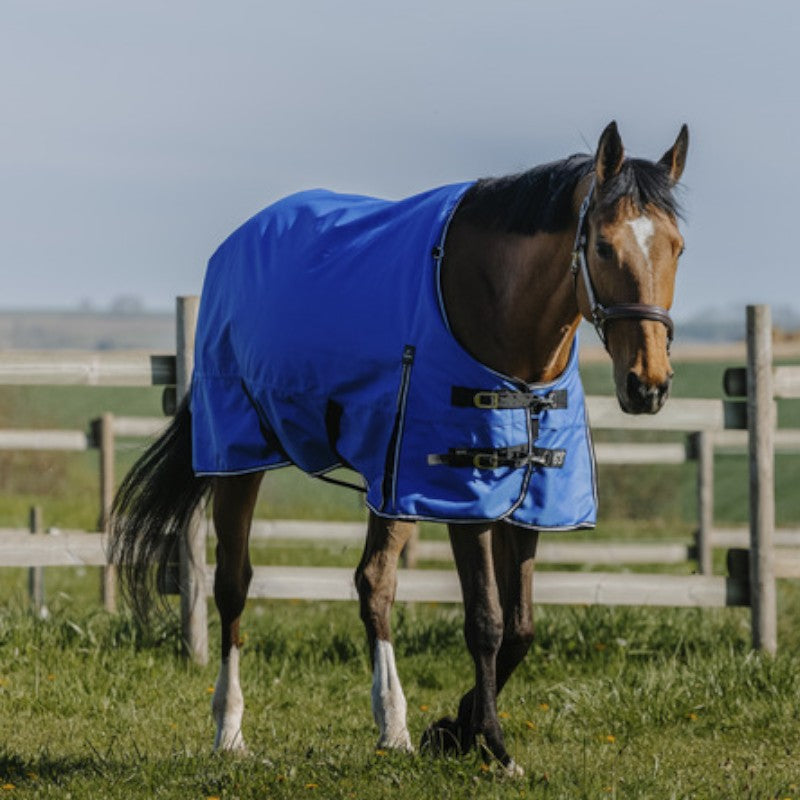 Equithème - Couverture d'extérieur Tyrex Aisance 1200D High Neck bleu roi 150g
