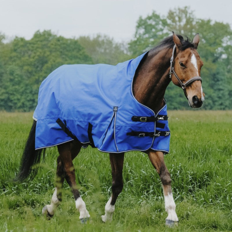 Equithème - Couverture d'extérieur Tyrex Aisance 1200D High Neck bleu roi 150g