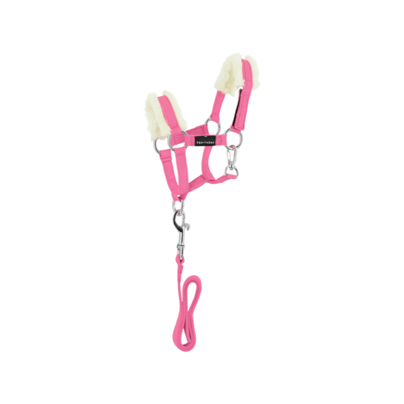 Equithème - Set Halfter + Führstrick für Minipony rosa