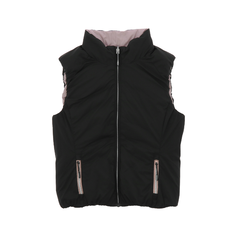 Equithème - Gilet sans manches reversible enfant Lilia JTM noir/ rose