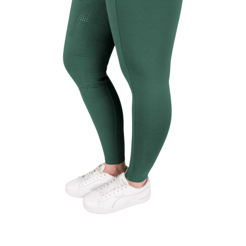 Equithème - Flora Je t'aime Women's Riding Tights - Teal Blue