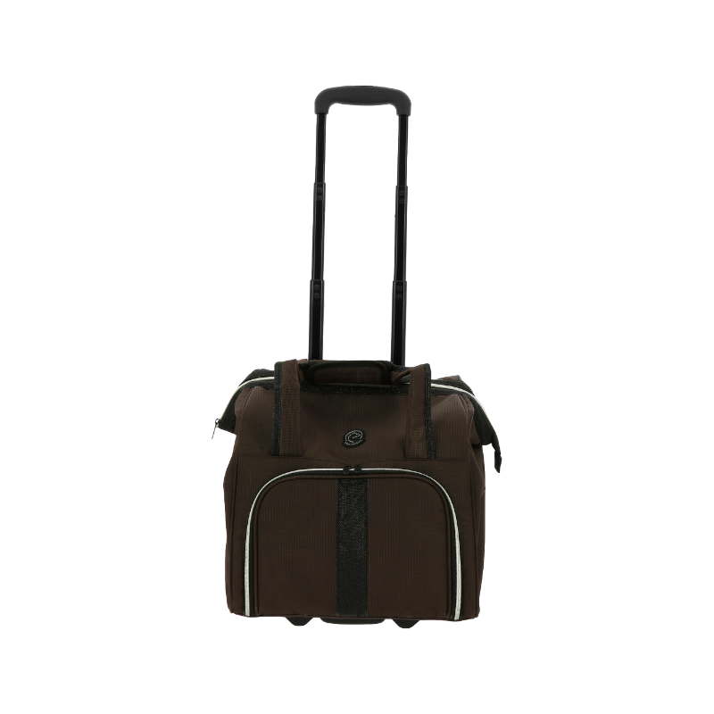 Equithème - Sac de pansage à roulette brun