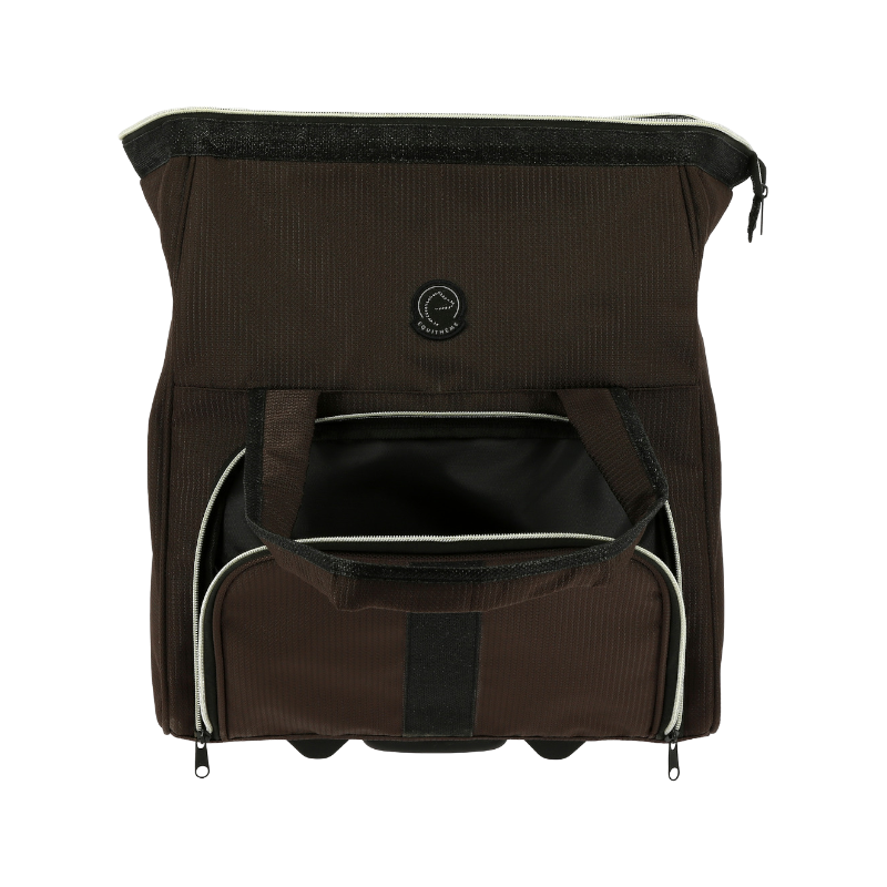 Equithème - Sac de pansage à roulette brun