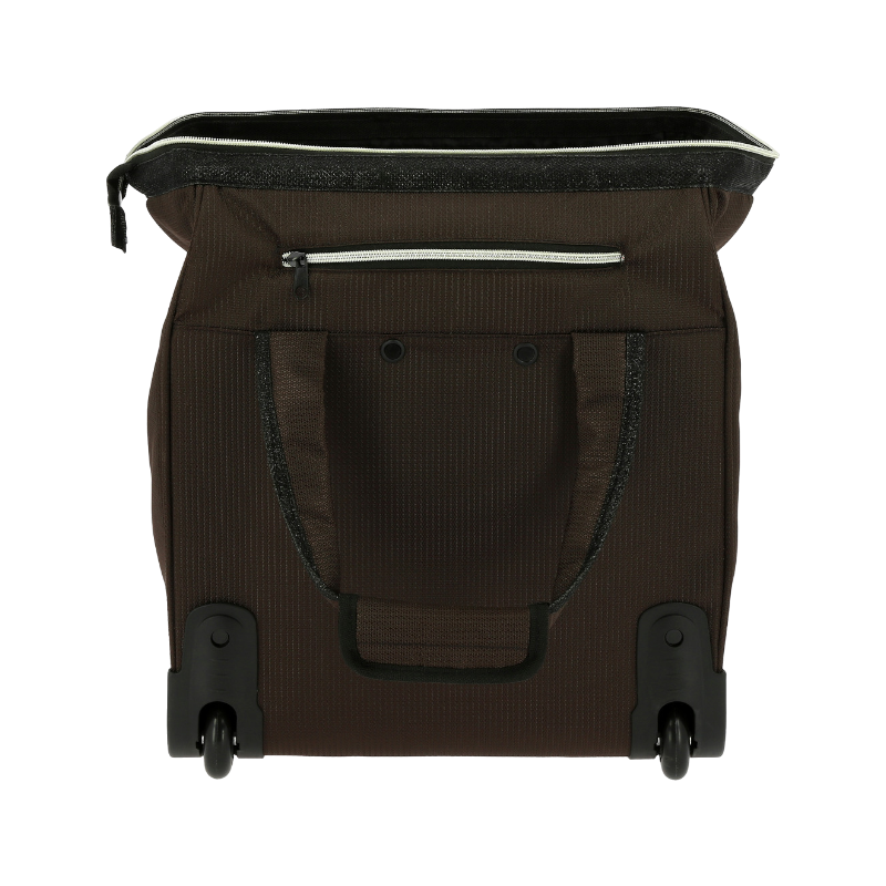 Equithème - Sac de pansage à roulette brun
