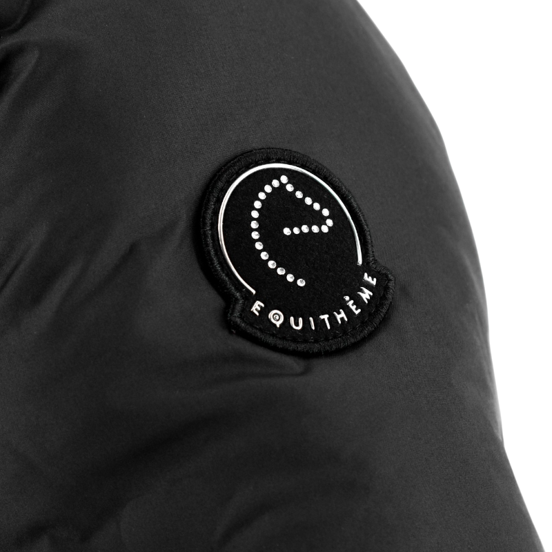 Equithème - Kids' Long-Sleeved Quilted Jacket Je T'aime EQ-Daria Black