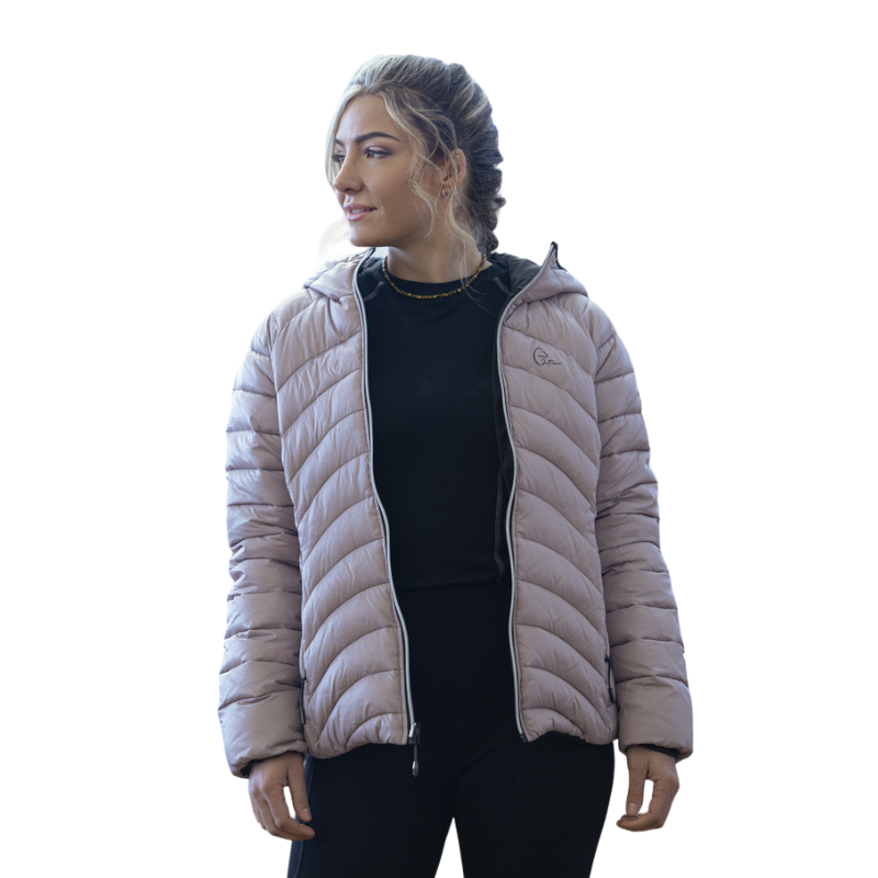 Equithème - Veste matelassée reversible femme Lutha JTM noir/ rose