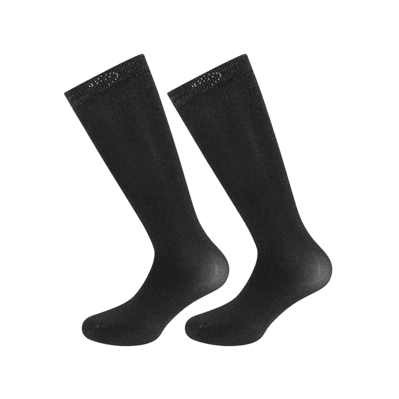Equithème - Show black Lurex riding socks (x2)