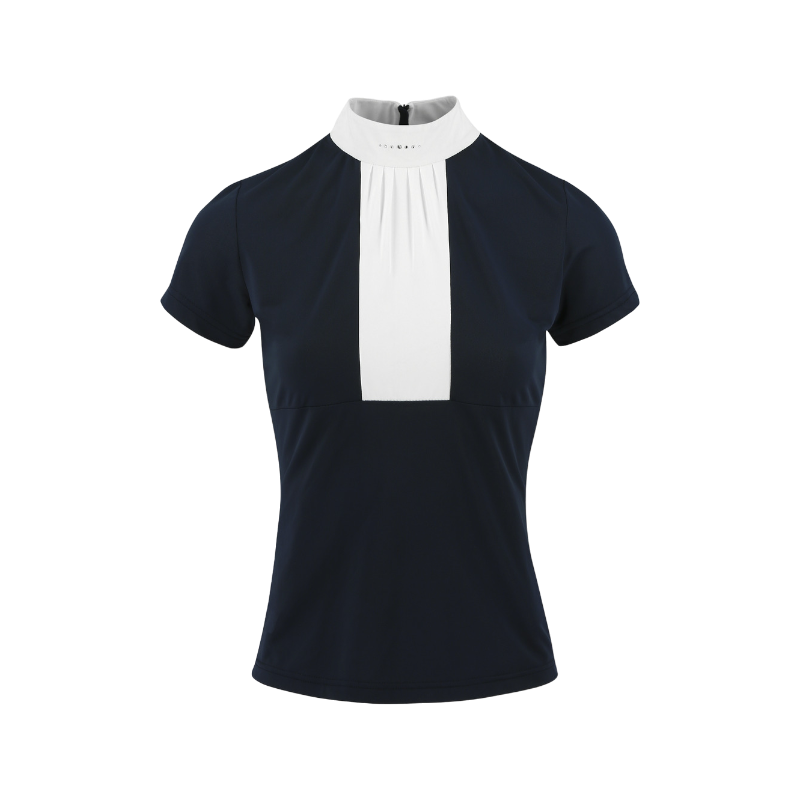 Equithème - Polo de concours manches courtes femme Doha marine | - Ohlala
