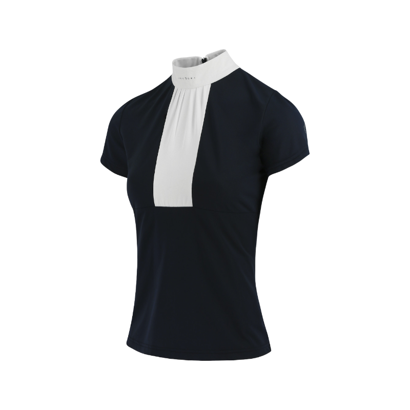 Equithème - Polo de concours manches courtes femme Doha marine | - Ohlala