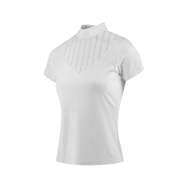 Equithème - Polo de concours manches courtes femme Funza blanc | - Ohlala