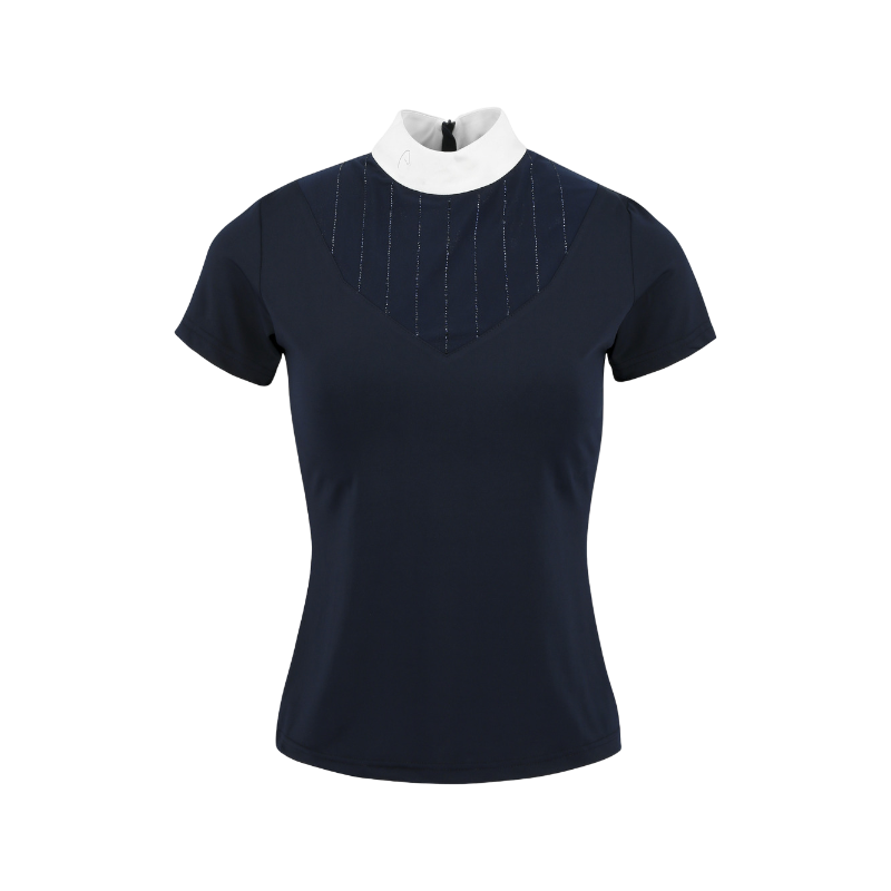 Equithème - Polo de concours manches courtes femme Funza marine | - Ohlala