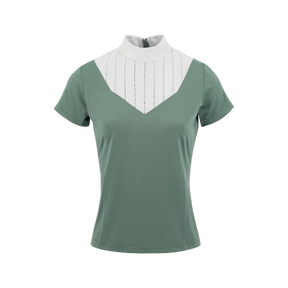 Equithème - Polo de concours manches courtes femme Funza vert sauge | - Ohlala