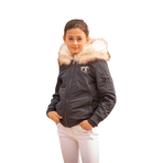 Eden by Pénélope - Children's hooded bomber jacket Lyon navy glitter | - Ohlala