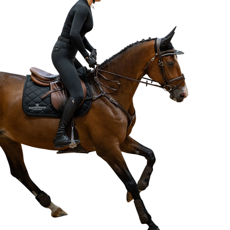 Equestrian Stockholm - Tapis de selle Line noir | - Ohlala