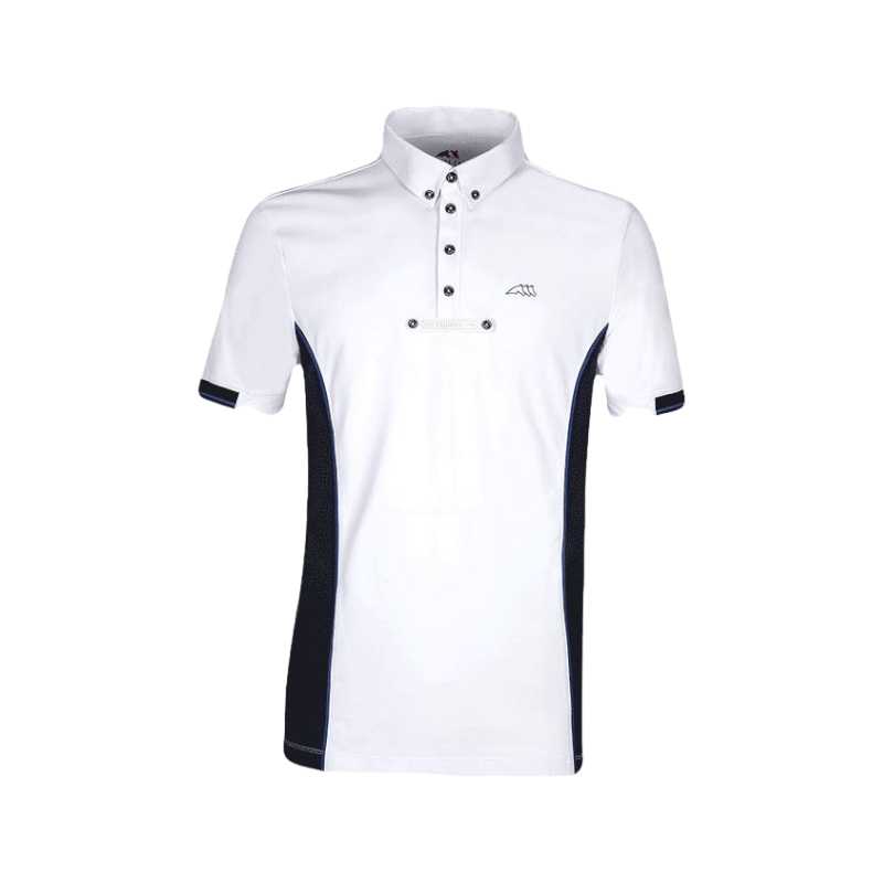 Equiline - White short-sleeved Gym competition polo shirt