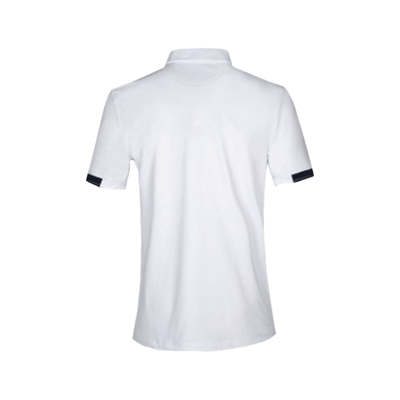 Equiline - White short-sleeved Gym competition polo shirt