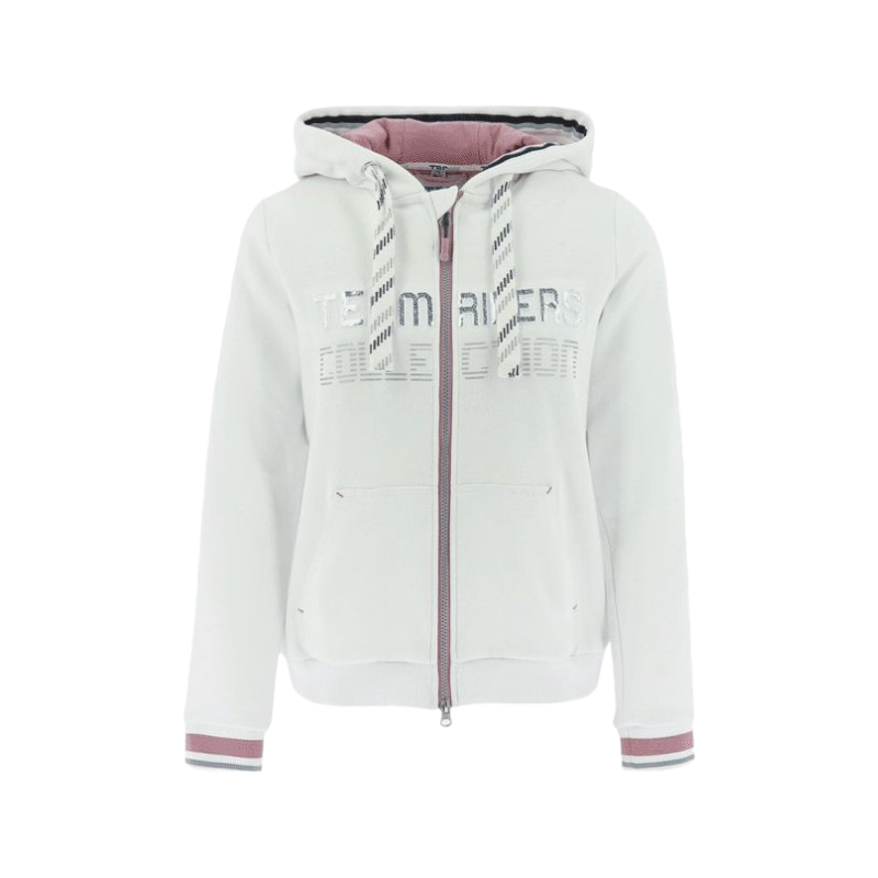 Equithème - Sweat zippé à capuche Olol blanc