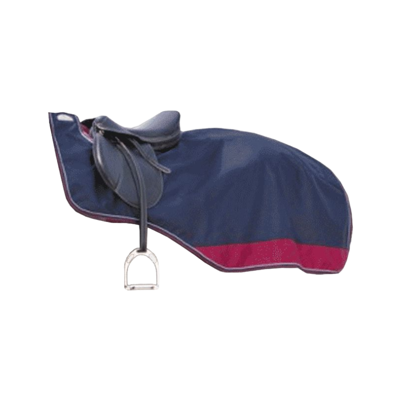 Equithème - Couvre-reins Tyrex doublé polaire marine/bordeaux 1200D 0g