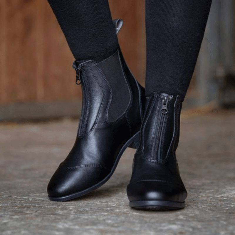 Equithème - Boots avec zip Zurich noir | - Ohlala