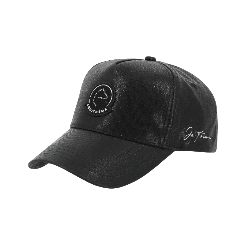 Equithème - Casquette Studio Je t'aime noir brillant | - Ohlala