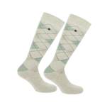 Equithème - Chaussettes Girly beige/ celadon (x1) | - Ohlala