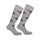 Equithème - Chaussettes Girly gris clair/ vieux rose (x1) | - Ohlala