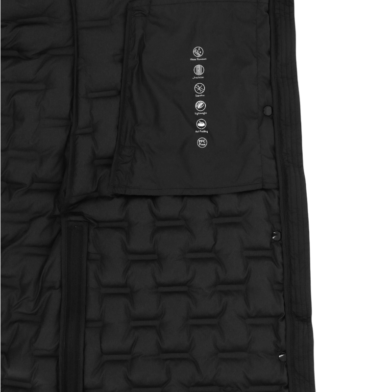 Equithème - Women's long sleeveless puffer jacket Navina Je t'aime black | - Ohlala