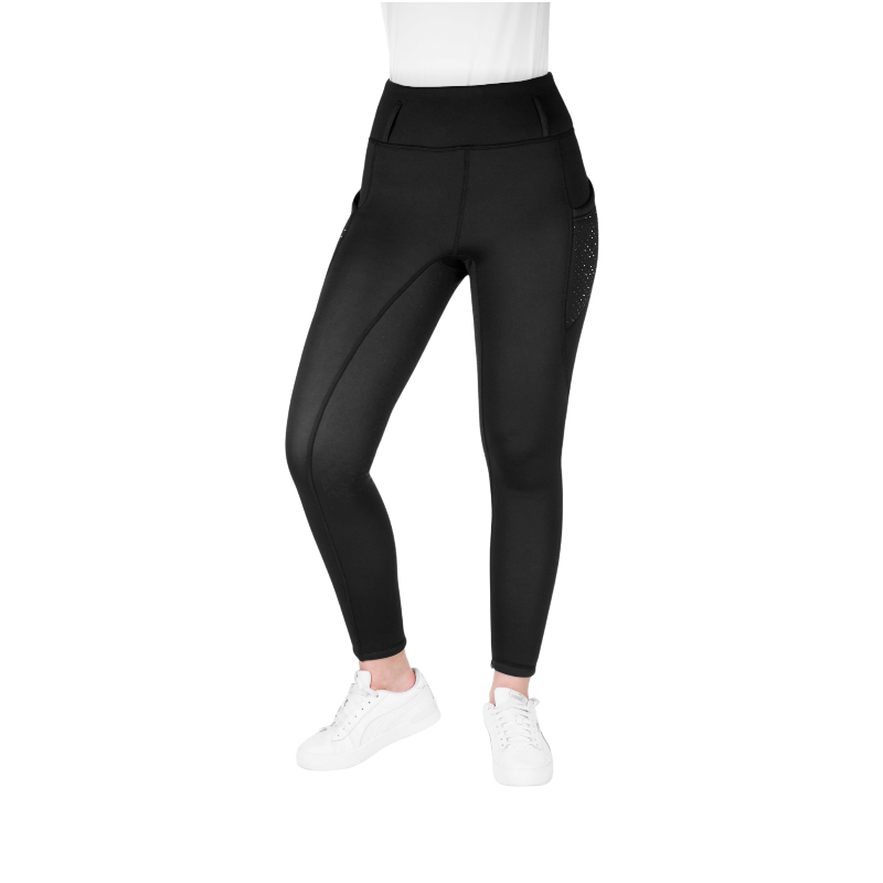Equithème - Fleece rijlegging kind Neva Je t'aime zwart | - Ohlala