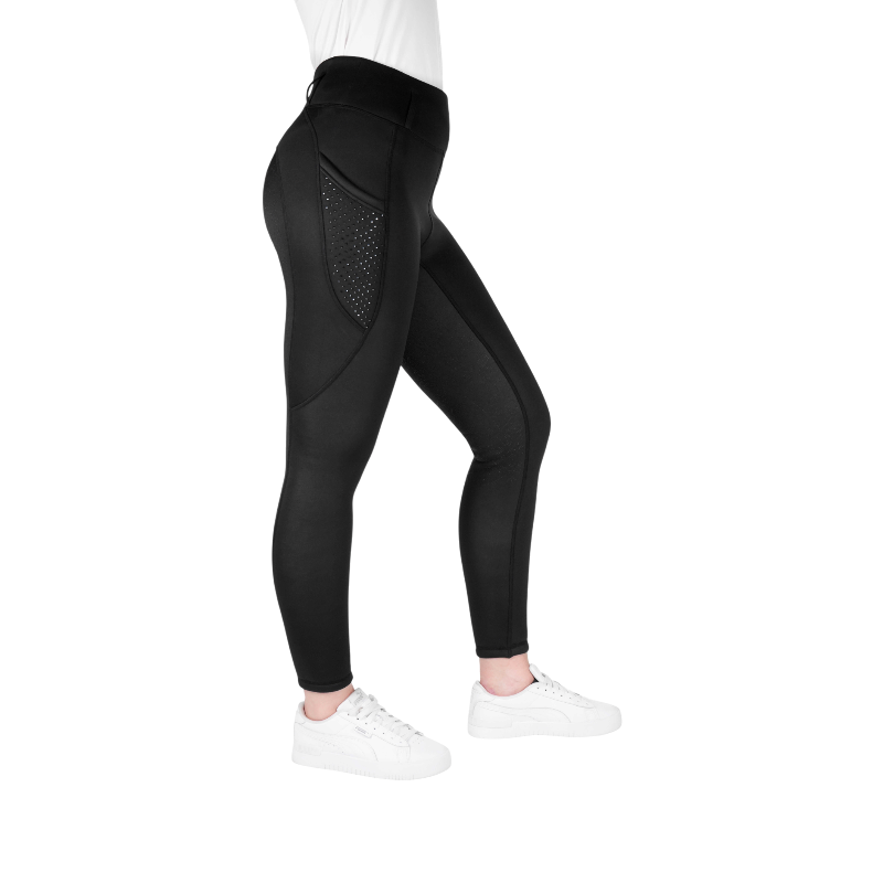 Equithème - Fleece rijlegging kinderen Neva Je t'aime zwart | - Ohlala