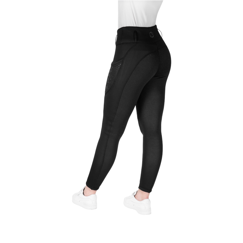 Equithème - Fleece rijlegging dames Neva Je t'aime zwart | - Ohlala