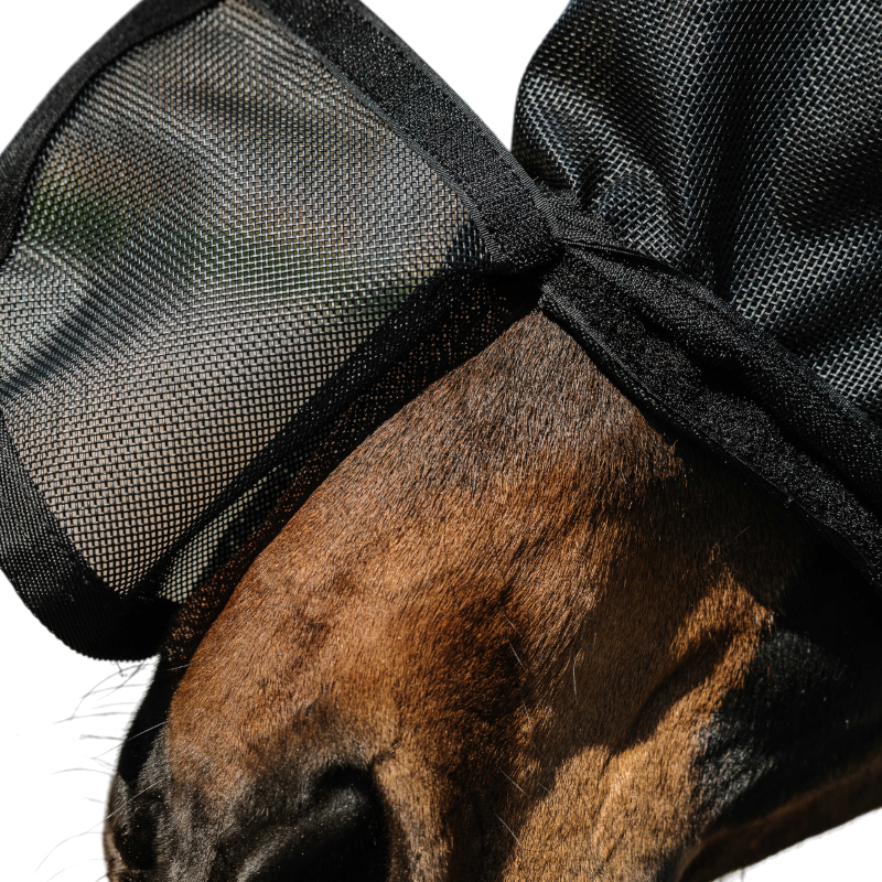 Equithème - Masque anti-mouches et UV Protech noir