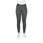 Equithème - Pantalón de equitación mujer Capucine gris/verde | - Ohlala