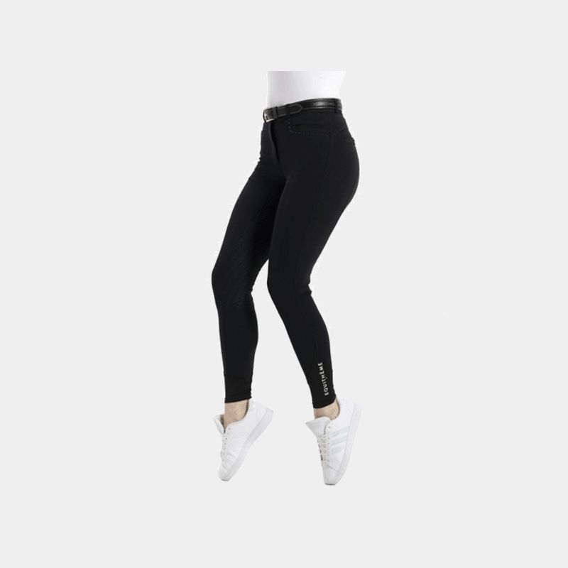 Equithème - Pantalon d'équitation femme Safir fond silicone marine | - Ohlala