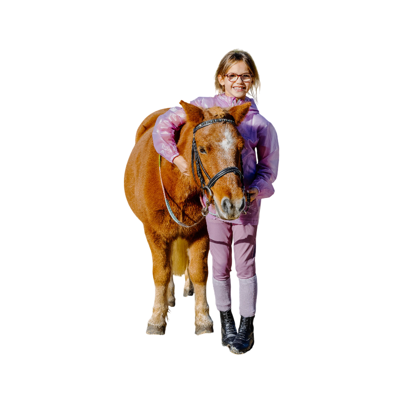 Equithème - Spodnie do jazdy konnej junior Carly liliowe | - Ohlala