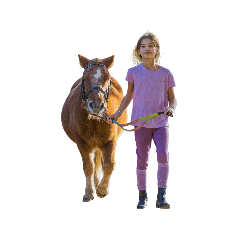 Equithème - Spodnie do jazdy konnej junior Carly liliowe | - Ohlala