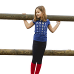 Equithème - T-shirt maniche corte bambino Lise blu navy | - Ohlala
