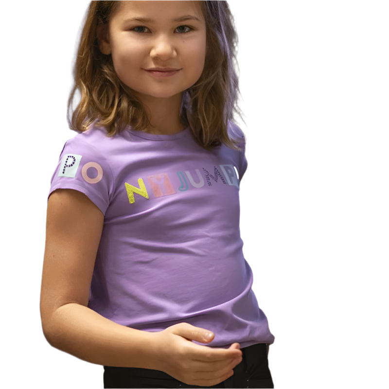 Equithème - Icance lilac children's short-sleeved t-shirt