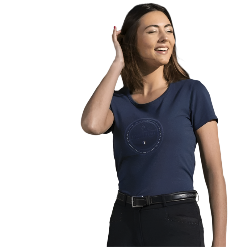 Equithème - Anna navy women's short-sleeved t-shirt