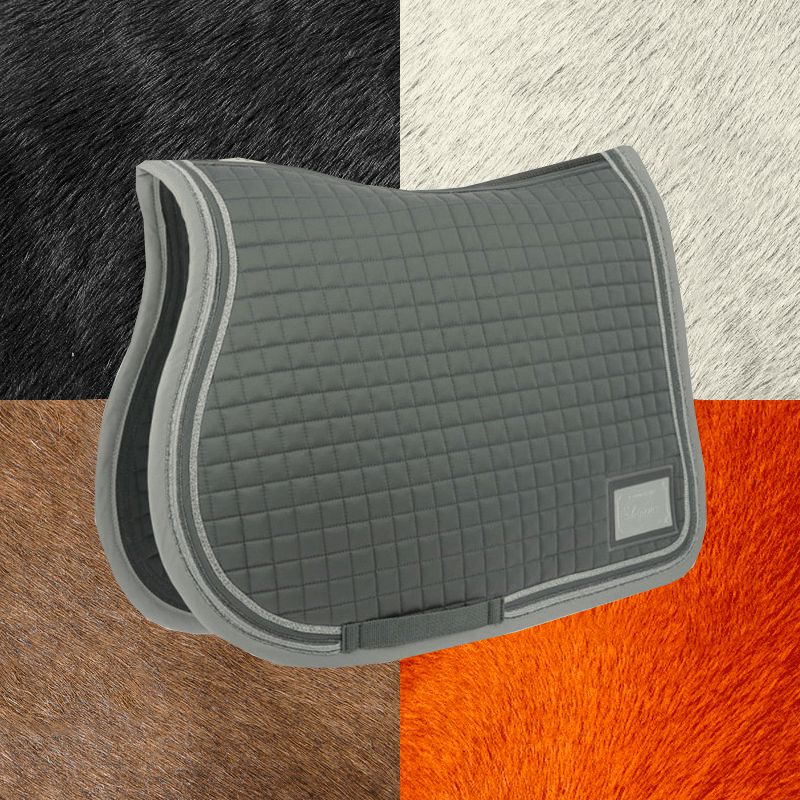 Equithème - Tapis de selle Elegance gris | - Ohlala