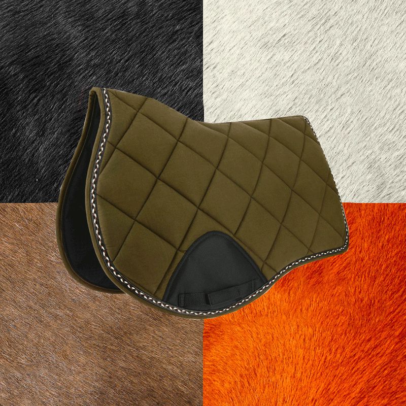 Equithème - Tapis de selle Infinity marron/tresse | - Ohlala
