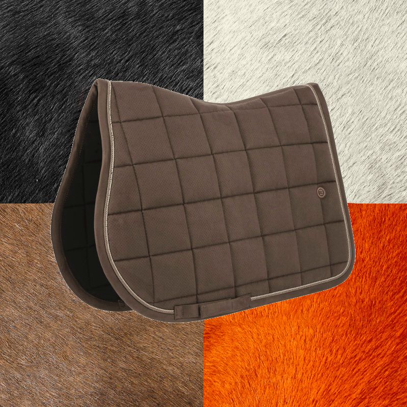 Equithème - Tapis de selle Suede choco | - Ohlala