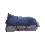 Equithème - Couverture d'extérieur Tyrex "High Neck" 600D marine/gris 150g | - Ohlala